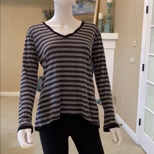 John Eshaya Grey Striped Long Sleeve Shirt